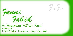 fanni fabik business card